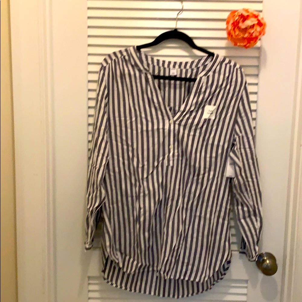 Navy and White Striped Tunic